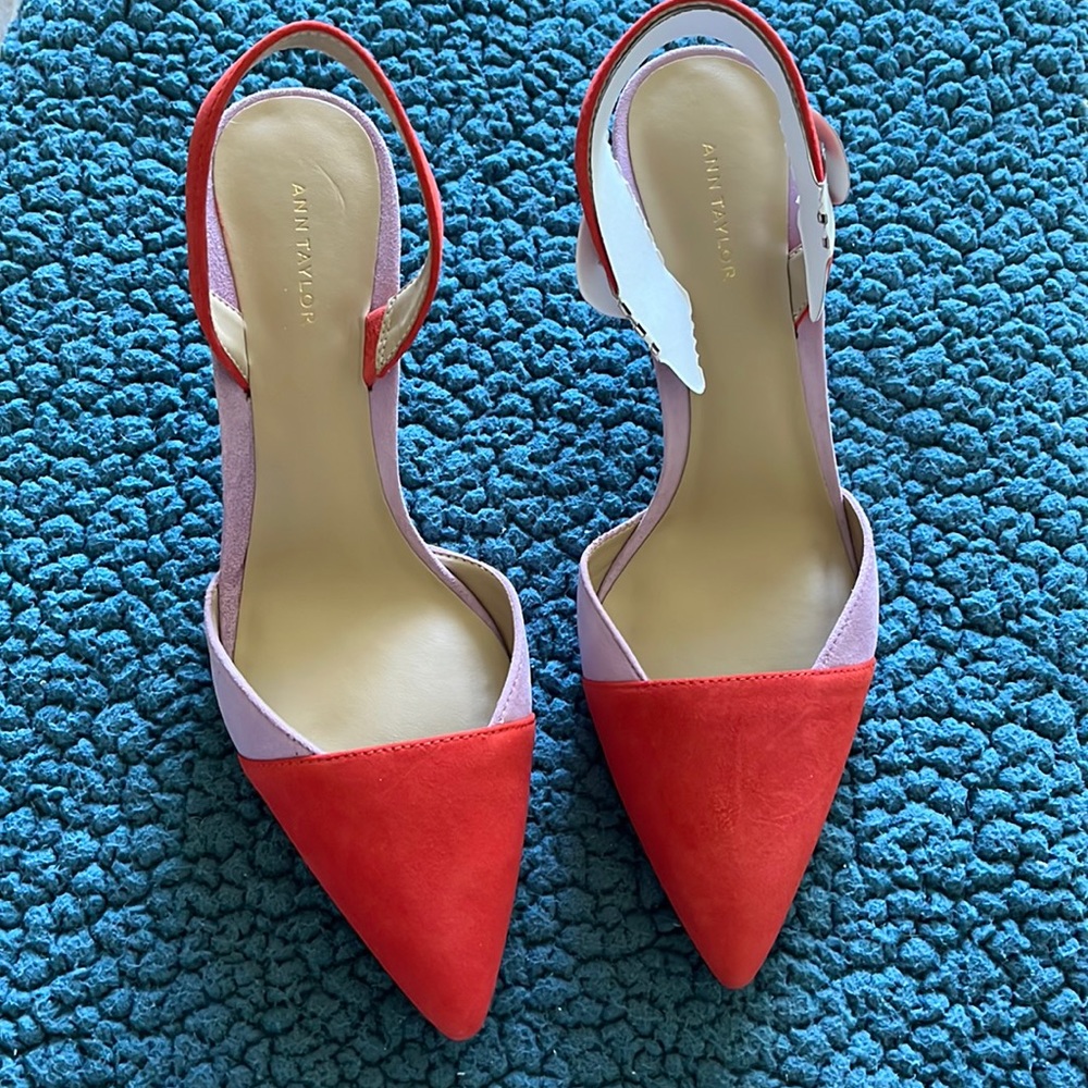 Ann Taylor Lanier Colorblock Sling Pump size 8